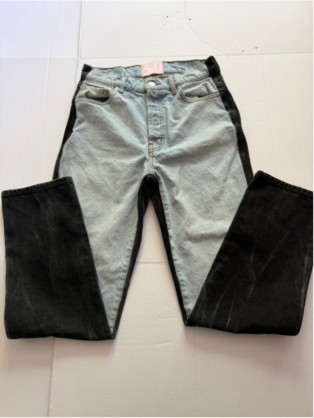 Women's Revice Straight Leg Jeans Size 28 Blue and Black Two-Tone